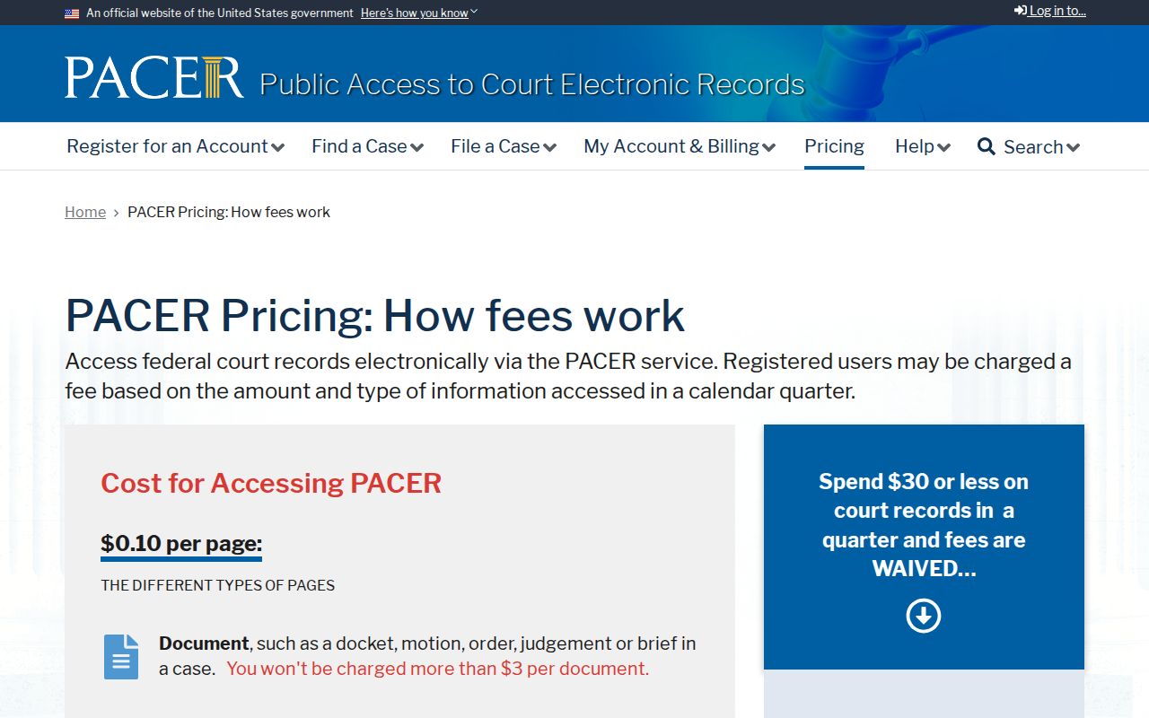 Hamblen County arrest warrant resource showing official PACER access information
